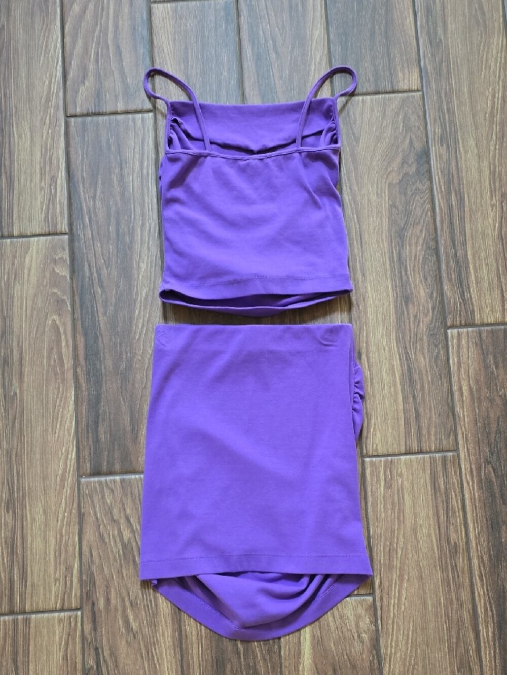 Zara Purple Ruched Mini Skirt Set - Picture 3 of 4